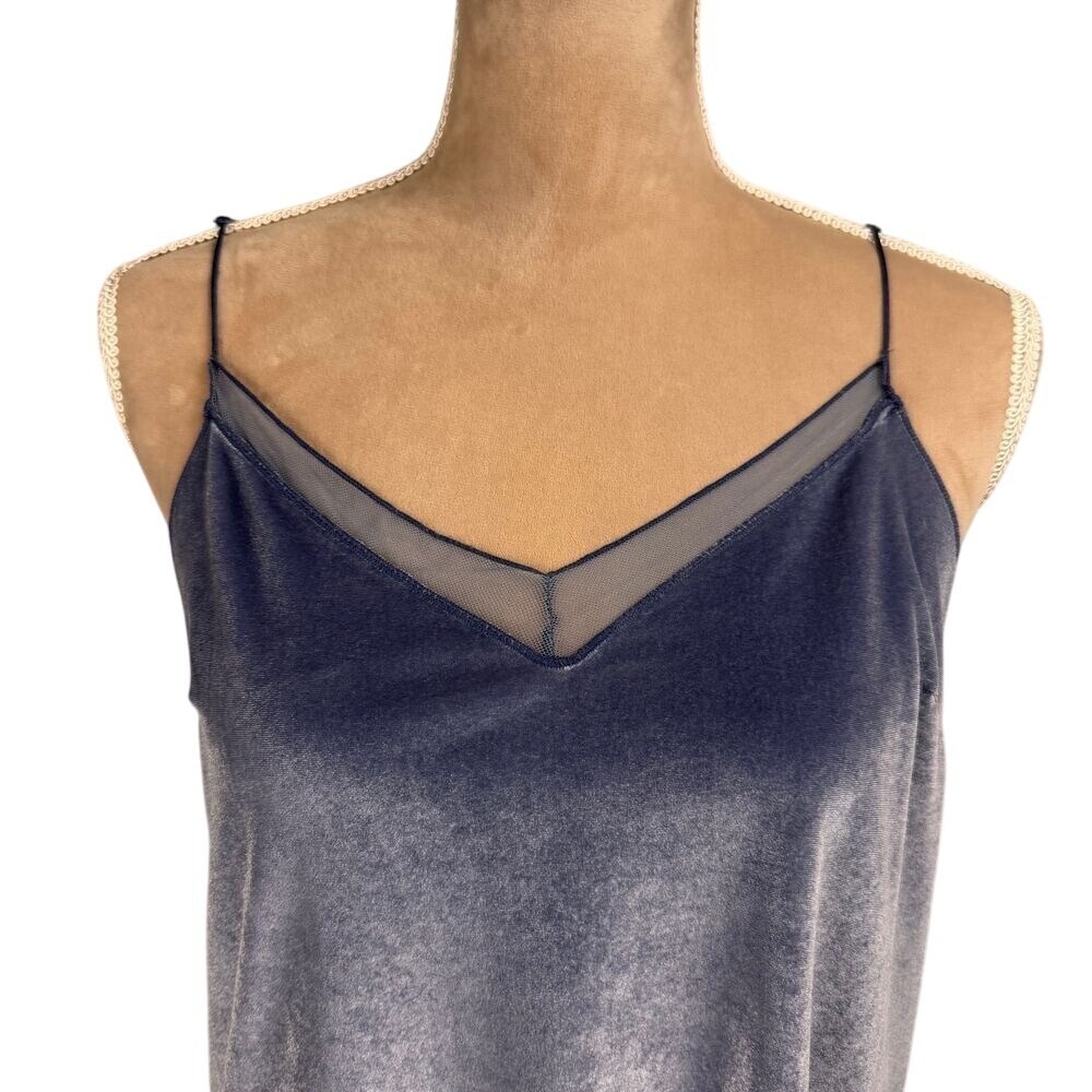 Free People Intimately Velvet Sleeveless Tank‎ Cami Sz S Blue Purple Y2K 90s